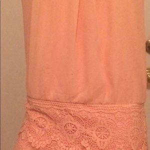 NEW PEACH HALTER LACE DRESS!!